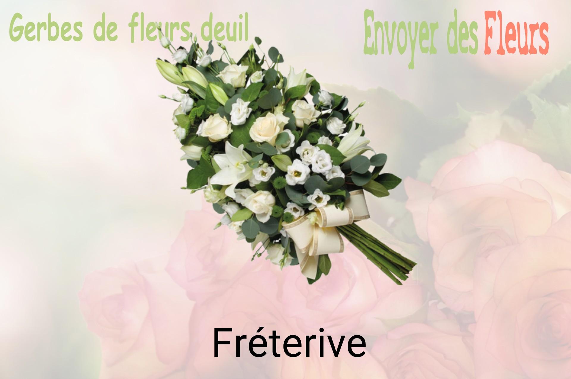 Gerbe de fleurs de deuil livrée à Fréterive